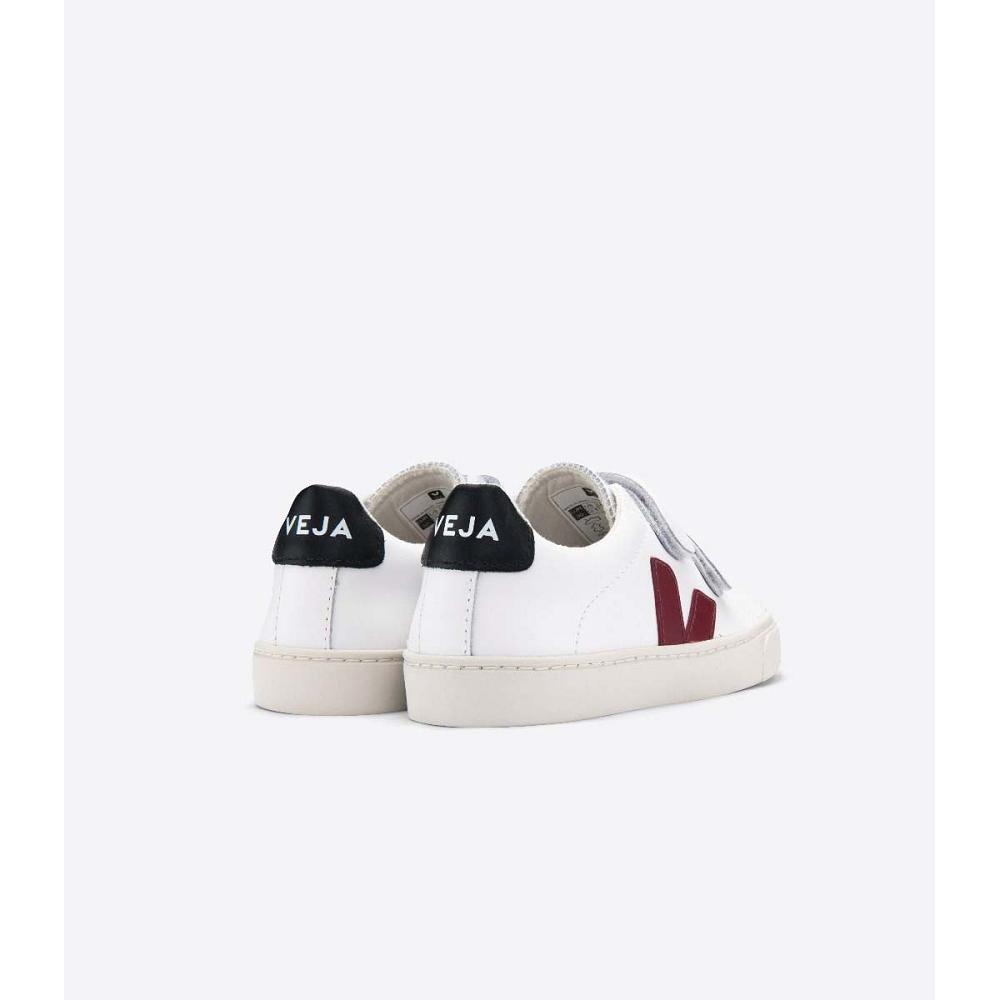 Veja ESPLAR LEATHER Joggesko Barn White/Black/Red | NO 819MQZ